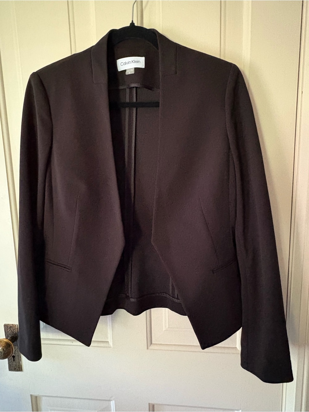 Calvin Klein Womens Black Open-Front Blazer
